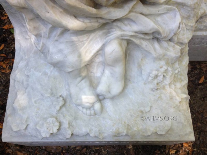 Marble feet after restoration.