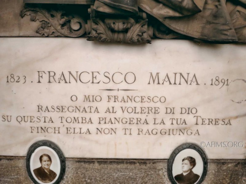 Inscription on the Maina memorial